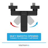 Bächlein Universal Bath Mixer in Angular Design - Complete Bath Faucet Set incl. All Accessories - Single Lever Bath Tap Matt Black