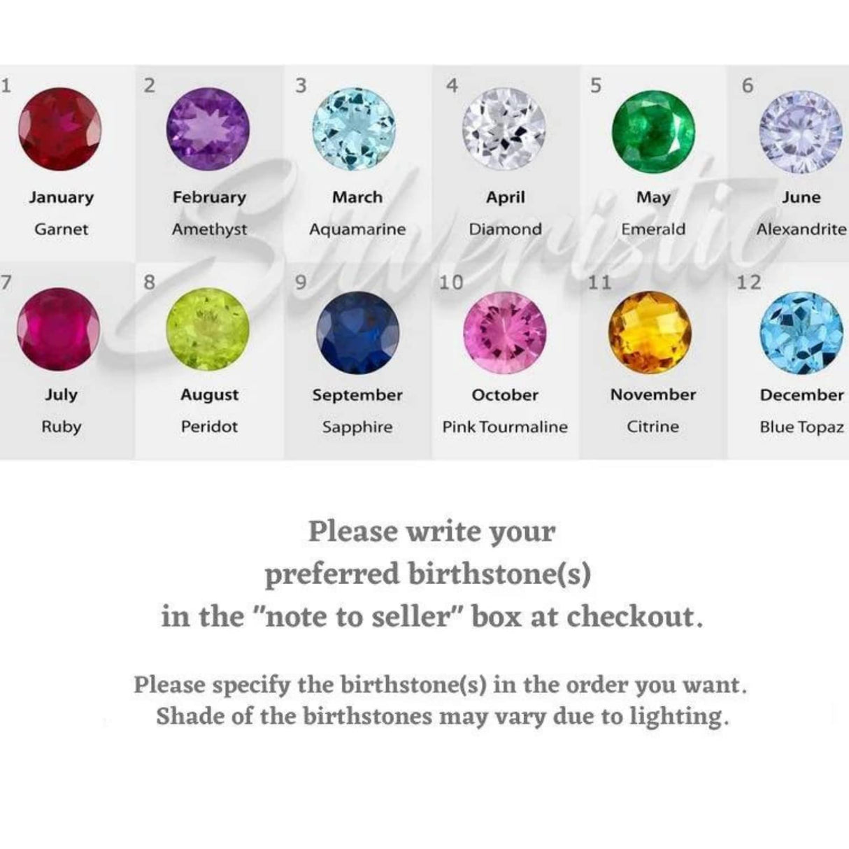 SilveristicJewelry 925 Sterling Silver Birthstone Necklace for Women – Personalized Dainty Necklace, Gift for Mom, Grandma, or Her, Birthday Gift, Birthstone Jewelry for Women