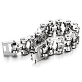 COOLSTEELANDBEYOND Men's Stainless Steel Bike Chain Link Bracelet with Fold Over Clasp, Chunky Motorcycle Chain, Biker Punk Jewelry Gift