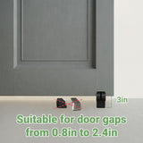 Large Door Stopper - Metal Door Wedge, Tall Door Stopper, Spring Rubber for Extra Strong Grip (Black, 2 Pack)