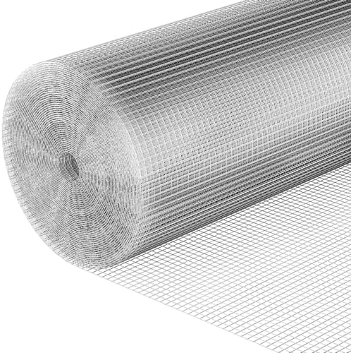 Hardware Cloth 1/4 inch 48 x 100 ft Galvanized Chicken Wire Fencing 23 Gauge Heavy Duty Hot Dip Galvanized Wire Fence Roll for Chicken Poultry Coop, Animal, Fencing,Garden Protection