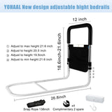 YOLAAH 30cm Width Bed Assist Rails for Elderly Adults Safety - Bed Side Rail Fall Prevention Guard for Seniors Height Adjustable Fits Medical Bed,Queen,Twin,King,Full Bed