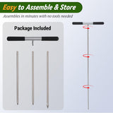 Soil Probe Rod, 33"-48" Septic Tank Locator Tool, Stainless Steel Probing Rod, Ground Probe Rod with T Handle, Ground Rod Tool for Soil Compaction, Gardening, Locating Underground Pipes & Gopher Runs