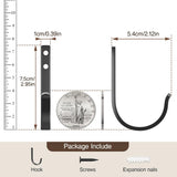 Josmimic 20-Pack Wall Hooks for Hanging Towel/Coat - 22LB Screw in Metal Hanger Wall Mount, for Outdoor, Closet, Door, Bathrooms, for Backpack, Robe, Black