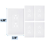 Bates- Duplex Wall Outlet Cover, 20 Pack, White Wall Plates