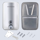 VANNSOO Commercial Soap Dispenser Wall Mount Stainless Steel Manual Liquid Pump Rust-Proof Leak Free for Bathroom (37 fl.oz./1100ml)