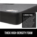 GORILLA GRIP® Extra Thick Patent Pending Supportive Foam Kneeling Pad, 2 PK, Large Cushion Knee Pads for Gardening, Baby Bath, Dirt and Water Resistant, Workout and Garden Supplies, 17.5x11, Black