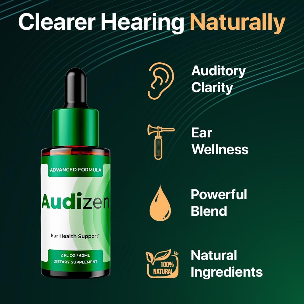 (5 Pack) Audizen liquid Droppers – Audizen Hearing & Ear Health Support Drops – Audizen Tinnitus Relief Premium Drops Formula for Overall Daily Wellness - Audi Zen Droppers Reviews (10 Oz/300ml)