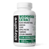 STAY ALIVE Wormwood Black Walnut Clove Cleanse Extract, 11-in-1 Extra Strength Complex, 120 Pills, Herbal Supplement for Adults, Vegan, Non-GMO & Gluten Free Sweet Wormwood Capsules