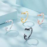 MUNDELL Cute Dachshund Rings 14K Gold Plated Puppy Dog Rings for Women Animal Rings Stacking Ring Statement Ring