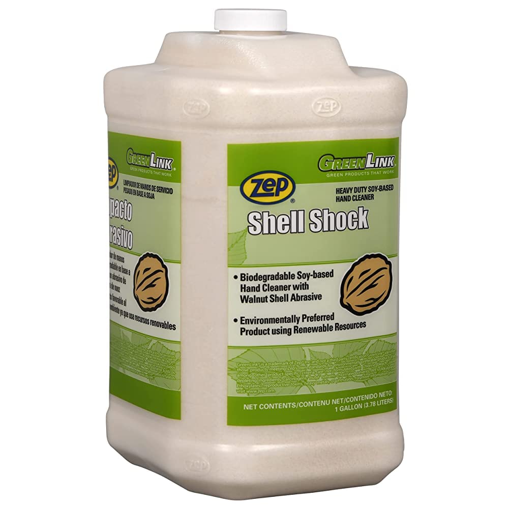 Zep Shell Shock Industrial Hand Cleaner - 1 Gallon (Case of 4) - 318524 - Made With Biodegradable Soy and Walnut-Based Formula For An Exceptional Clean