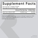 Sports Research® Biotin 10,000mcg with Organic Coconut Oil - Biotin (Vitamin B7) for Healthy Skin and Hair Support* - for Women and Men - Vegan, Non-GMO, Gluten & Soy-Free - 120 Veggie Softgels
