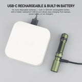 ThruNite Archer Mini EDC Flashlight, USB-C Rechargeable Pocket Flashlights 405 Lumens, IPX8 Waterproof Mini Penlight with Clip for Everyday Carry, Inspection and Emergency Use