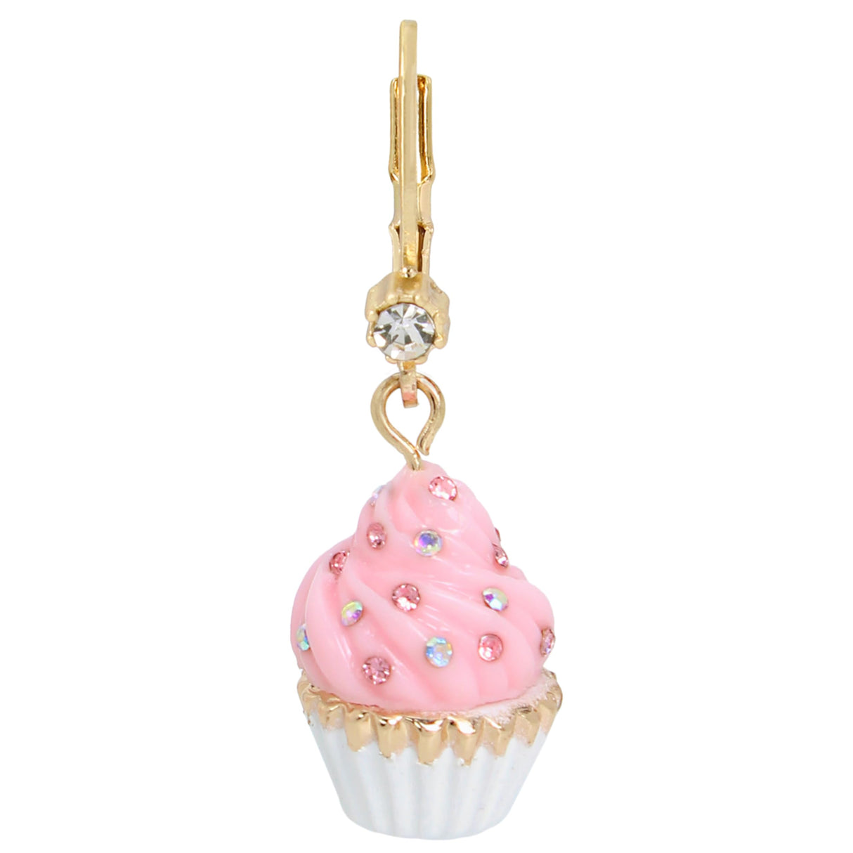 Betsey Johnson Womens Cupcake Mismatch Drop Earrings, Pink, One Size