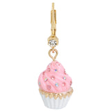 Betsey Johnson Womens Cupcake Mismatch Drop Earrings, Pink, One Size