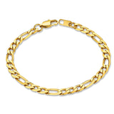 Gold Figaro Bracelet Men&Women Bracelet 6mm 8.3/'' Golden Wrist Chain Bracelet Gift