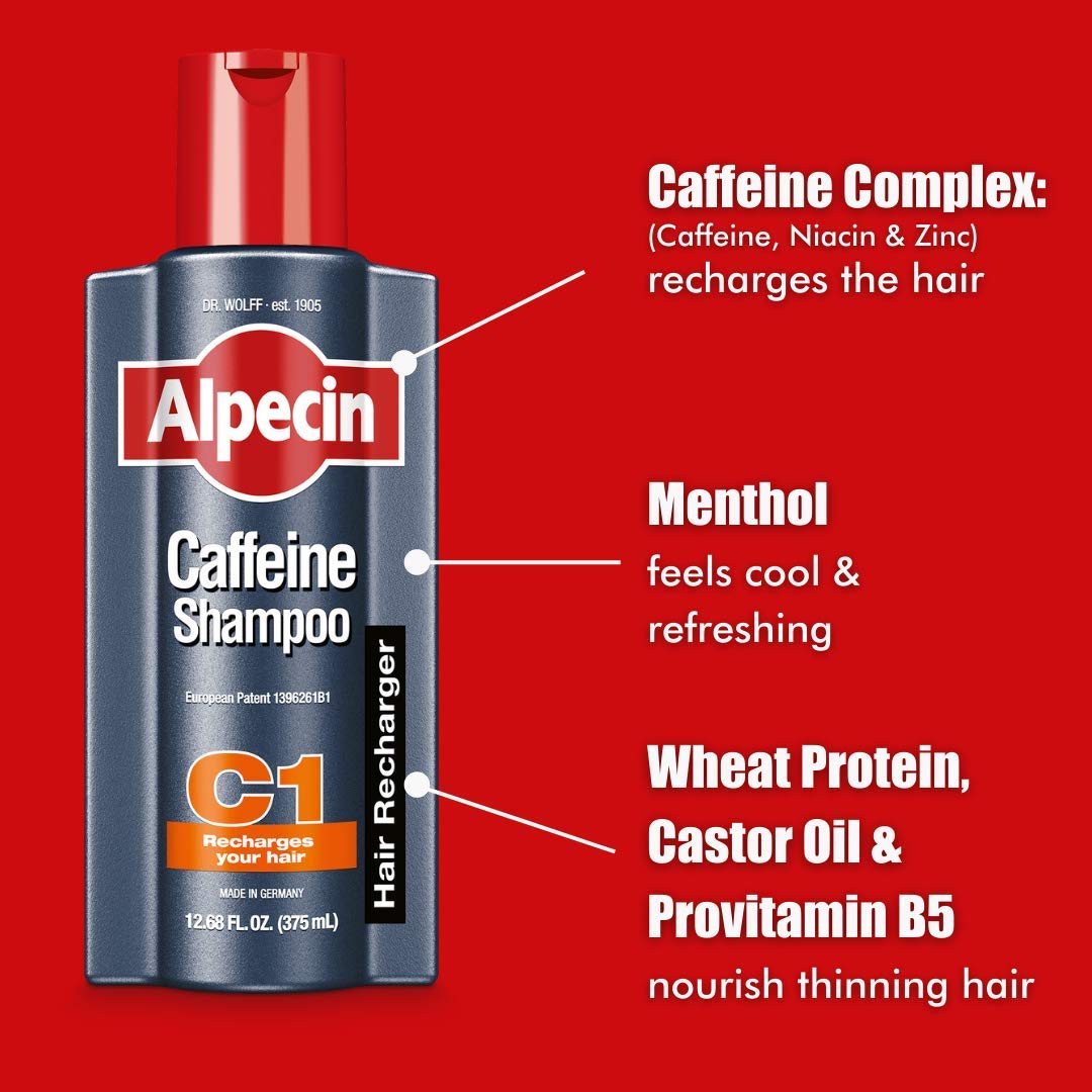 Alpecin C1 Caffeine Shampoo 8.45 Oz (Pack of 3) I Hair Performance Enhancer I Promotes Natural Hair Growth and Thickness I Energizes Scalp