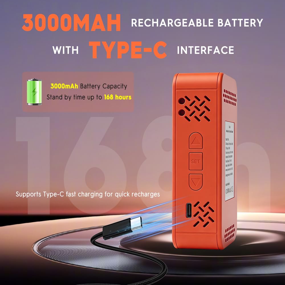 GZAIR 7-in-1 Portable Multi-Gas & Environmental Detector, O2/CO Monitor with Air Pressure, Temperature & Humidity Sensors, 3000mAh Rechargeable Device with SD Data Logging, Flashlight & Stopwatch