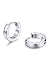 PROSTEEL Silver Mens Hoop Earrings Stainless Steel Huggies