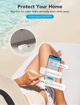 GoveeLife Premium Smart Water Leak Detector 2 with 1968ft Ultra-Long Range, WiFi Water Sensor with SMS/Email/APP Push and Sound Alarm, 5-Year Battery Life, Suitable for Home, Basement, Kitchen, 6 Pack
