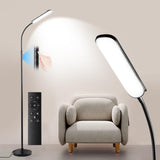 Yikuneng Dimmable LED Floor Lamp, Super Bright Reading Lamps Floor Standing lamp with Remote & Touch Control, Stepless Dimming & 2700K-6500K Color Temperature, for Living Room Bedroom Office, Black