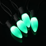 VISTERLITE 25-Pack Ceramic C9 Christmas Light Bulbs, Green LED Light Bulbs Holiday Decoration, Green Christmas Decor for Indoor & Outdoor Use, E17/C9 Intermediate Base