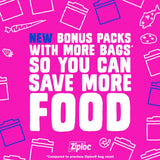 Ziploc Gallon Food Storage Freezer Bags, Stay Open Design with Stand-Up Bottom, Easy to Fill, 132 Bags Total