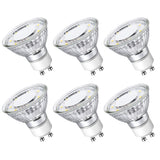 Lepro Non-Dimmable GU10 LED Light Bulbs, 5000K Daylight White GU10 Bulb Replacement for Recessed Track Lighting, 4W LED Bulbs with 100°Flood Beam for Kitchen, Range Hood, Living Room, Bedroom, 6 Pack