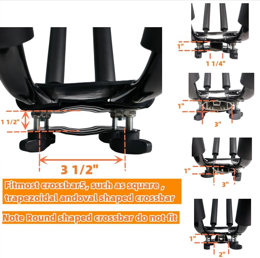 A01 Kayak Roof Rack for SUV Car Top Roof Mount Carrier J Cross Bar Canoe Boat (1 Pairs)