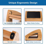 StrongTek Ergonomic Under Desk Footrest, 3 Adjustable Heights Wooden Office Footrest, Large Anti-Slip Surface, Improves Posture and Blood Circulation, up to 400lbs (Natural)