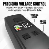 Mini Rechargeable Soldering Iron Pen, with Built-In USB C Battery Cable, Adjustable Voltage 1.5v-4.2v, LED Display, Removable Thread Burner Tip (Black)