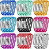 Shimeyao 180 Pcs 1.8" Small Aluminum Clip Keychain Buckle Clip Bulk Mini Aluminum D Ring Shape Small Lock Spring Snap Hook