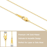 Gacimy 1.1mm 14K Gold Plated Cable Chain Necklace for Women, 22 Inches