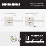 Kwikset Halifax Interior Passage Door Handle, Lever For Closet and Hallway Doors, Reversible Non-Locking Handle Lever, Satin Nickel, with Microban Protection