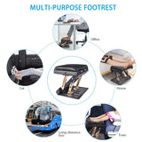 Leermart Foot Rest for Under Desk at Work 4-Level Height Adjustable, Ergonomic Foldable Footrest for Office, Gaming,Computer, Soft & Removable Pad Desk Foot Stool Suitable for All Seasons