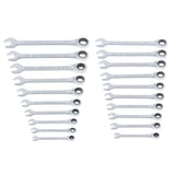 CRAFTSMAN Ratchet Wrenches Set, 20 Pc, 90 Tooth SAE/Metric Ratcheting Wrench Set with Case, 4 Degree Arc Swing (CMMT87220)