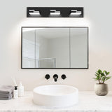 LKHF LED Modern Bathroom Vanity Light Fixtures, Dimmable Matte Black Vanity Lights for Bathroom Lighting Fixtures Over Mirror, with 360° Rotatable Acrylic Heads 3-Light 22-inch (Cool White 6000K)