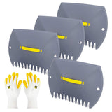 Jardineer Leaf Scoops Hand Rake, Lightweight Leaf Grabber,Grey Leaf Collector, Leaf Picker Upper for Leaves, Grass, Lawn Clippings, Twigs or Debris (2 Pack)