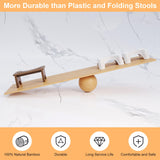 Wooden Squatting Potty Stool for Adults, 6.7 Inch Toilet Stool Poop Stool Adult, Bamboo Wood Toilet Stools Squat for Pooping, Portable Toilet Step Stool for Bathroom, Brown