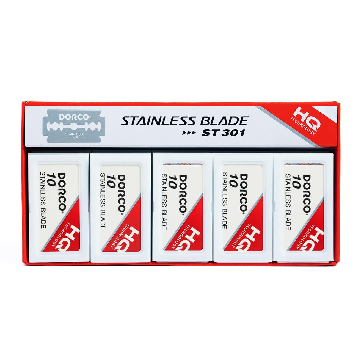 Dorco ST301 Platinum Double Edge Razor Blades - 1000 Blades (100 Packs of 10) | 1 Case