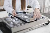 Alpha Living 3x2.5 QT Food Warmers for Parties Buffet Servers and Warmers – Premium Catering Supplies Buffet Display – Stainless Steel Electric Food Warmers with Temperature Control