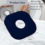 Wuronsa Ear Piercing Pillow for Side Sleepers, Pillow with an Ear Hole for CNH and Ear Pain Ear Inflammation Pressure Sores, O-Shaped Side Sleeping Pillow, Ear Guard Pillow (Ink-Blue)