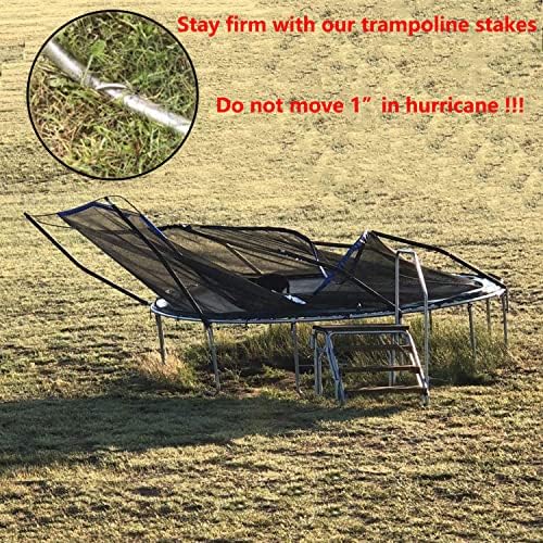 Heavy Duty Trampoline Stakes Anchors High Wind Stakes U- Shaped Sharp Ends Ground Anchor Galvanized Steel 11.8inch Safety Stakes for Soccer, Tents and Garden Decorations