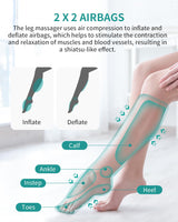 Nekteck Leg Massager with Air Compression for Circulation and Relaxation, Foot and Calf Massage Machine with Hand-held Controller, Adjustable Leg Wraps for Home and Office Use - FSA HSA Eligible