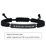 RIPFEVURN 4 Pack Cremation Jewelry Bar Urn Bracelet for Ashes for Women Men Adjustable Memorial Keepsake Rope Braided Bracelet