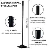 XYADX 48 Inch Handle Steel Tamper, 8" x 8" Heavy Duty Garden Tamper Tool, Labour-Saving for Levelling Land, Installing Paving Stones and Repairing Pavements