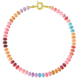 HAXIYA Colorful Beaded Gemstone Necklace for Women Boho Choker for Beach