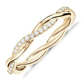 PAVOI 14K Gold Plated Cubic Zirconia Twisted Rope Eternity Band Yellow Gold for Women Size 8