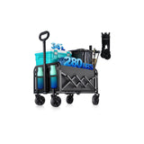 280LBS Small Collapsible Folding Wagon Cart Lightweight with 2 Cup Holders