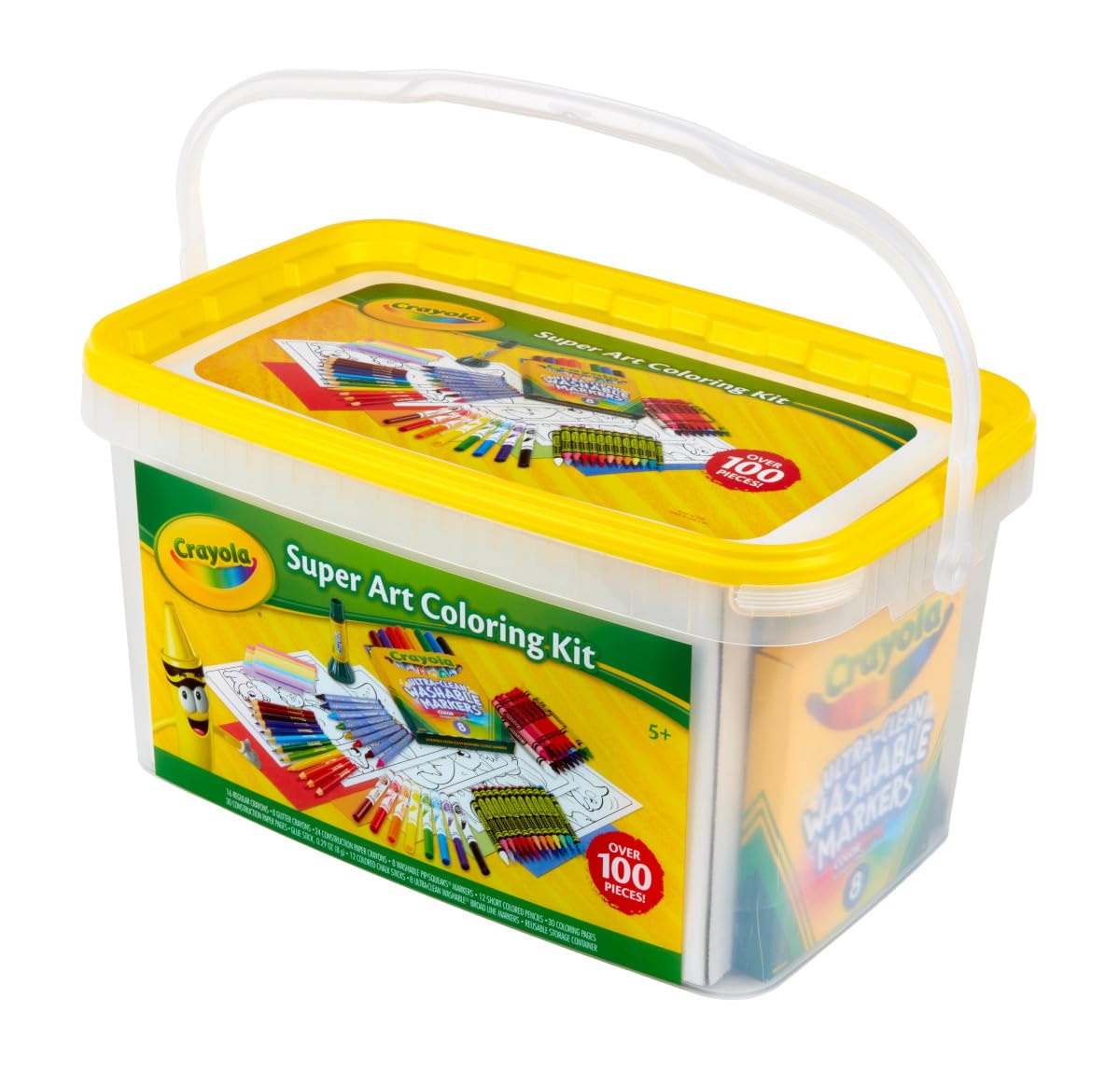 Crayola Super Art Coloring Kit (100+ Pcs), Bulk Stocking Stuffers, Holiday & Christmas Gifts for Kids, Arts & Crafts Supplies Set, Ages 4, 5, 6 [Amazon Exclusive]